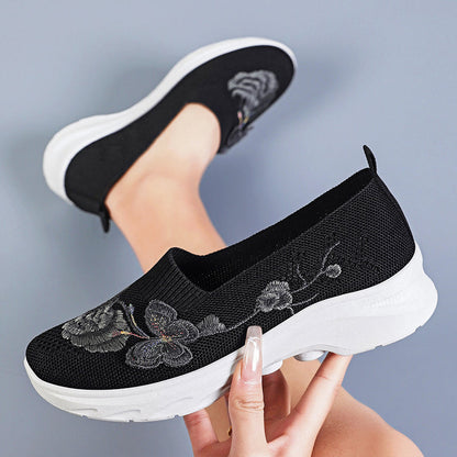 🦶🌿 Atmungsaktive Flyknit Slipper für Damen – leichte Hallenschuhe, rutschfest & bequem