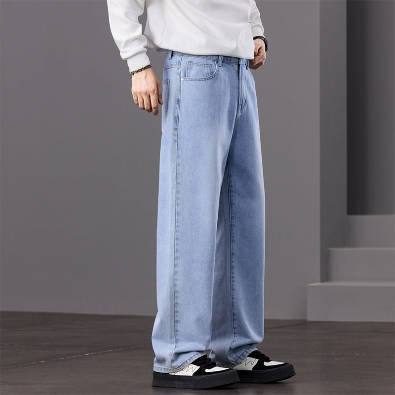 👖 Herrenjeans mit weitem Bein & Vintage-Waschung – Lässig, bequem & zeitlos!