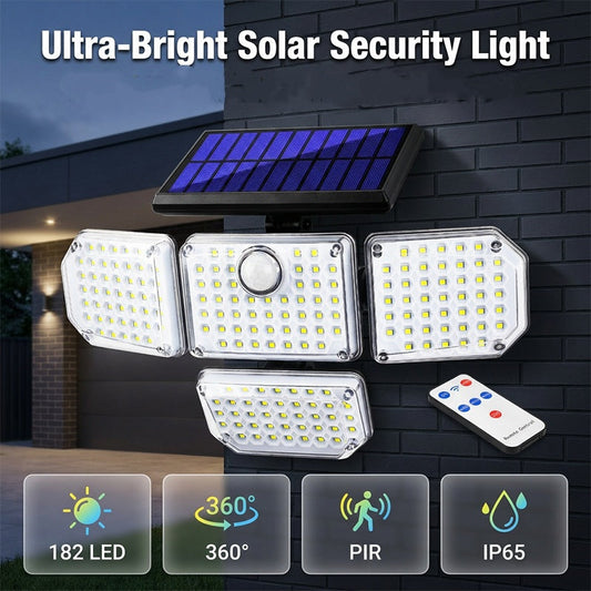 ☀️Solar Bewegungsmelderleuchte✨Mehrere Leuchtenköpfe Außenlampe