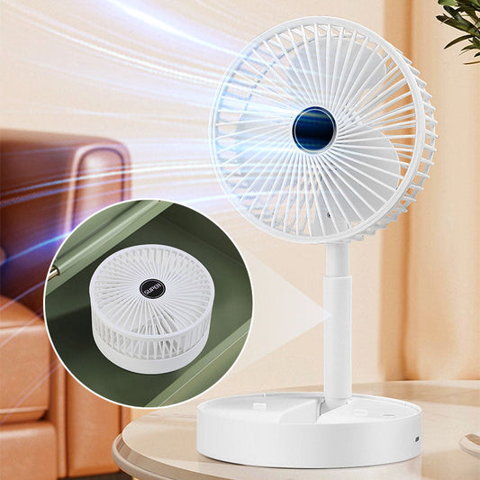 ⏰ 50 % RABATT – 🔋Wiederaufladbarer, zusammenklappbarer USB-Teleskopventilator – leise, um 180° schwenkbar, 4 Geschwindigkeitsstufen, tragbar ✨