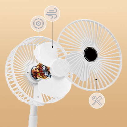 ⏰ 50 % RABATT – 🔋Wiederaufladbarer, zusammenklappbarer USB-Teleskopventilator – leise, um 180° schwenkbar, 4 Geschwindigkeitsstufen, tragbar ✨