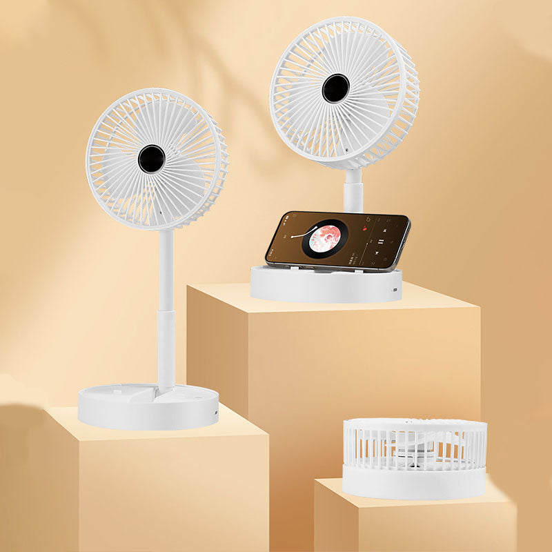 ⏰ 50 % RABATT – 🔋Wiederaufladbarer, zusammenklappbarer USB-Teleskopventilator – leise, um 180° schwenkbar, 4 Geschwindigkeitsstufen, tragbar ✨
