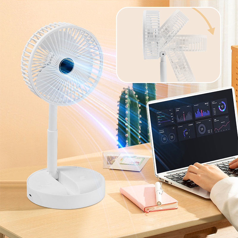 ⏰ 50 % RABATT – 🔋Wiederaufladbarer, zusammenklappbarer USB-Teleskopventilator – leise, um 180° schwenkbar, 4 Geschwindigkeitsstufen, tragbar ✨