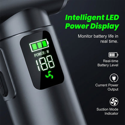 🧹🔋 Tragbarer Handstaubsauger | Bürstenloser Motor & Digitalanzeige ✨