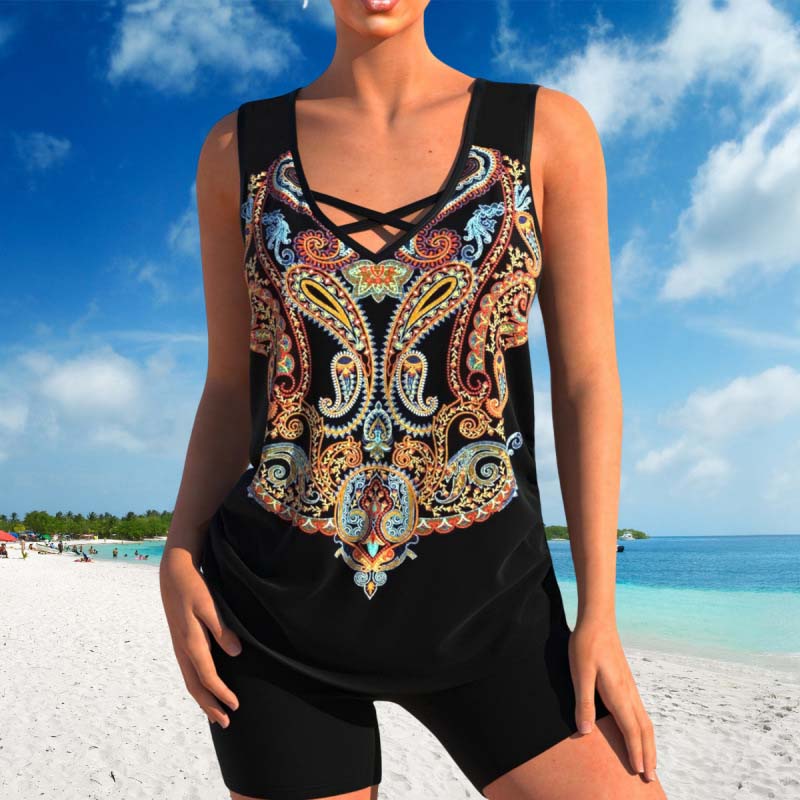 🩱 LIMITIERTES ANGEBOT 50% RABATT! ✨ Sportlicher Damen Bikini – Criss-Cross, Boyshorts, Inklusive Größen 🌊