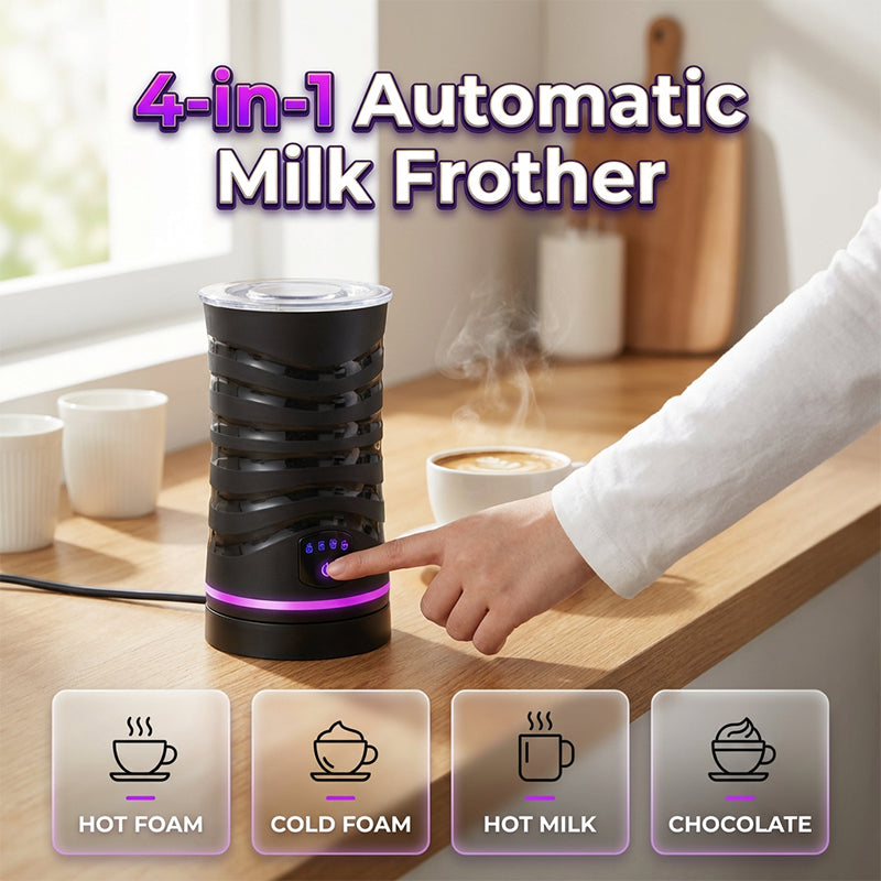 ☕ JETZT 50 % RABATT! 💨 Elektrischer Milchaufschäumer mit Dampffunktion, 600 ml, automatischer Milchaufschäumer & -erwärmer, leise, automatische Abschaltung