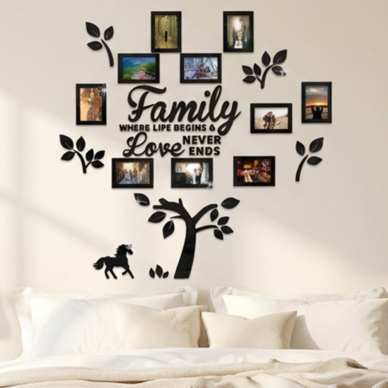 👨‍👩‍👧‍👦🏡✨3D Stammbaum Fotorahmen Wandaufkleber | Selbstklebender Familienbaum Wanddeko