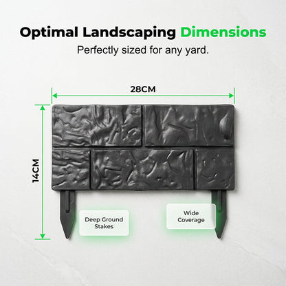 ⛏️Gartenumrandung aus ineinandergreifenden Kunststeinplatten｜verzahnte Steinbeeteinfassung für Rasen & Blumenbeet