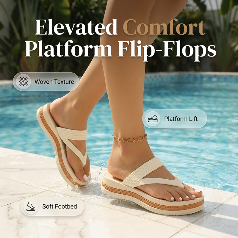 👡☀️ 2026 NEU! Flip-Flops für Damen mit gewebtem Riemen & Plateausohle