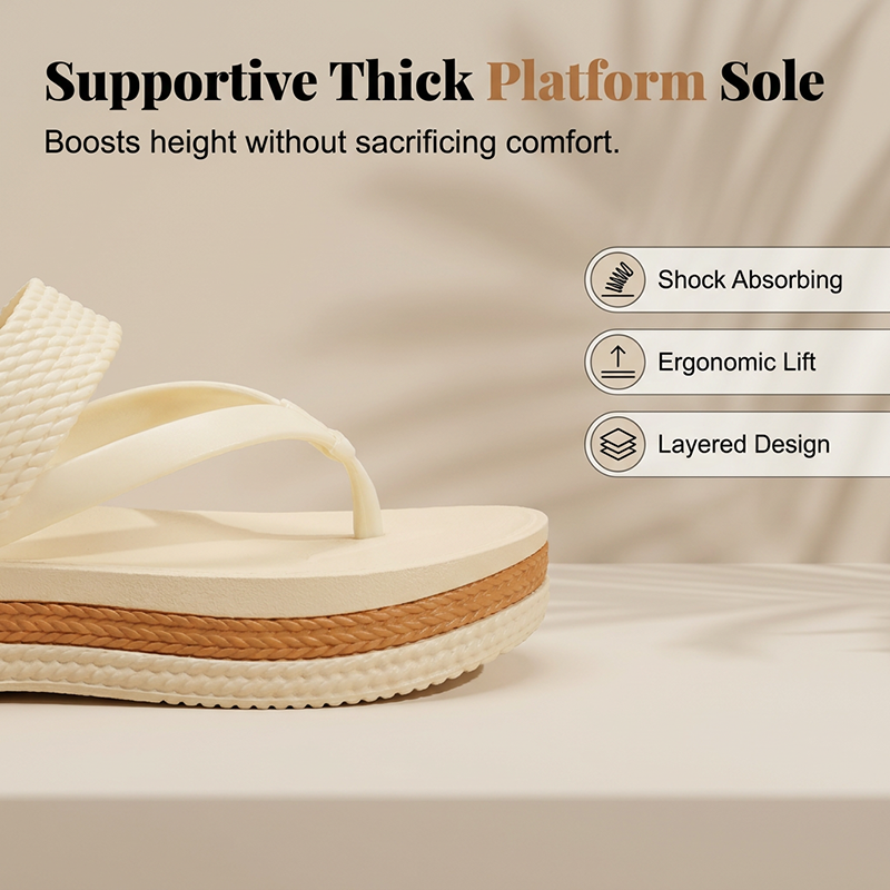 👡☀️ 2026 NEU! Flip-Flops für Damen mit gewebtem Riemen & Plateausohle