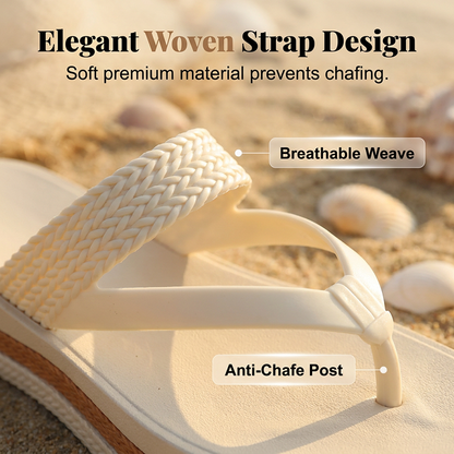 👡☀️ 2026 NEU! Flip-Flops für Damen mit gewebtem Riemen & Plateausohle
