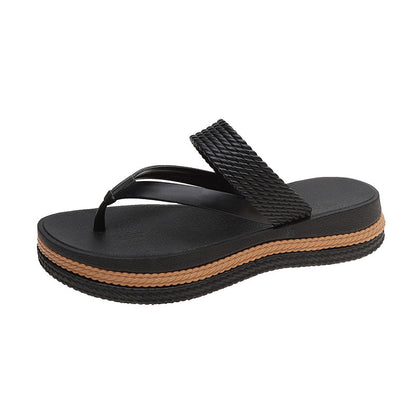 👡☀️ 2026 NEU! Flip-Flops für Damen mit gewebtem Riemen & Plateausohle