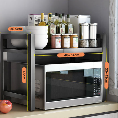 🧰Erweiterbares Mikrowellenregal – verstellbar, Tragkraft 75 kg, inklusive Haken