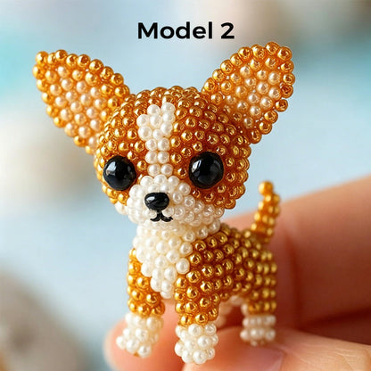 🎨🐶 Colorful Beaded 3D Dog Model Kit – 50% RABATT! Bunte Perlen, 3D-Design, kreativer Bastelspaß für Groß & Klein. 🔥✨