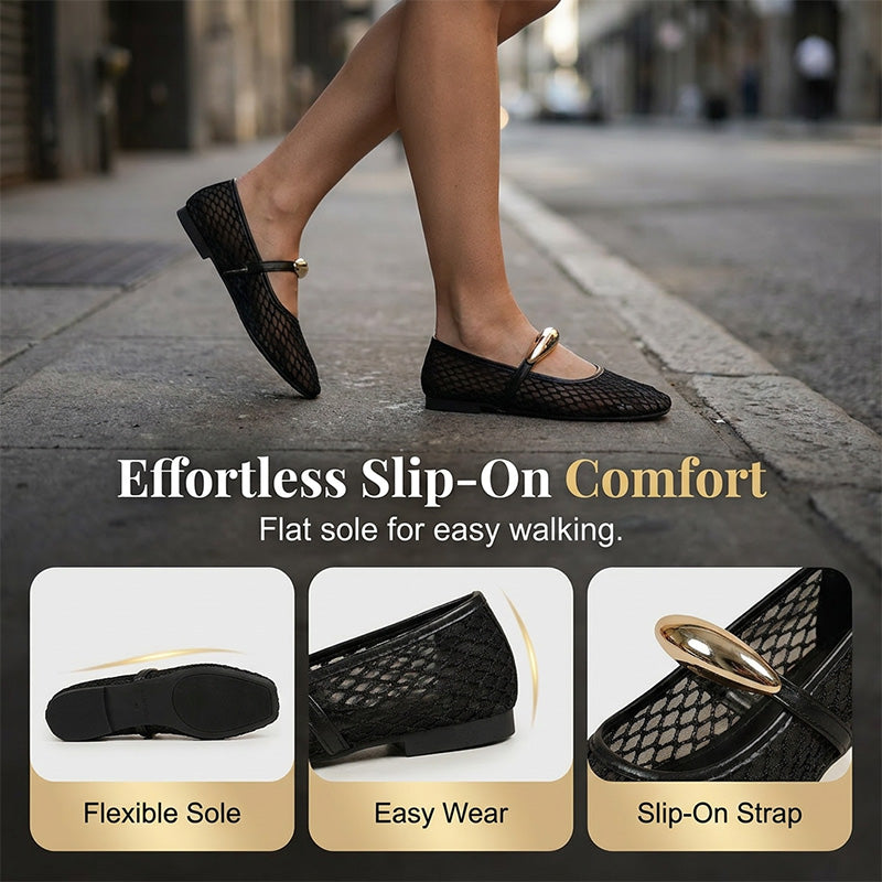 🥿✨Damen Elegante Flats | Durchbrochen & Atmungsaktiv | Bequeme Sommerschuhe🌼💨