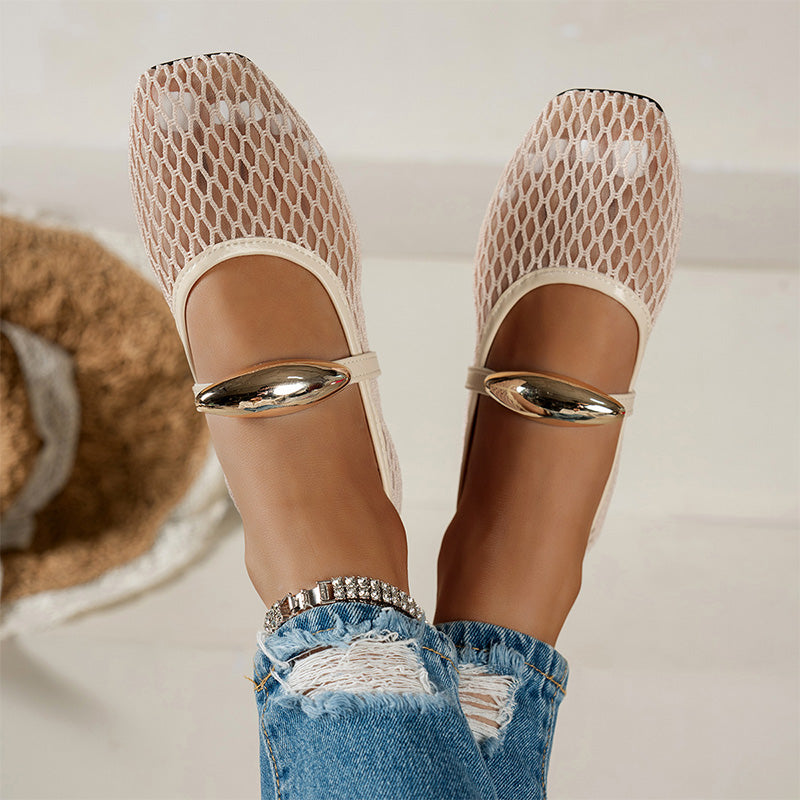 🥿✨Damen Elegante Flats | Durchbrochen & Atmungsaktiv | Bequeme Sommerschuhe🌼💨