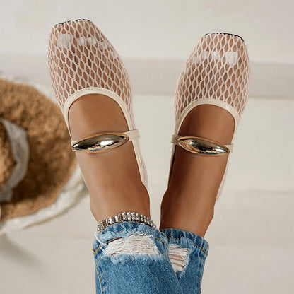 🥿✨Damen Elegante Flats | Durchbrochen & Atmungsaktiv | Bequeme Sommerschuhe🌼💨