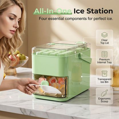 🥳HEISSER SALE 2026💞50.000+ VERKAUFT!❤️  Eiswürfelbereiter mit Auffangbehälter (Pressmechanismus)