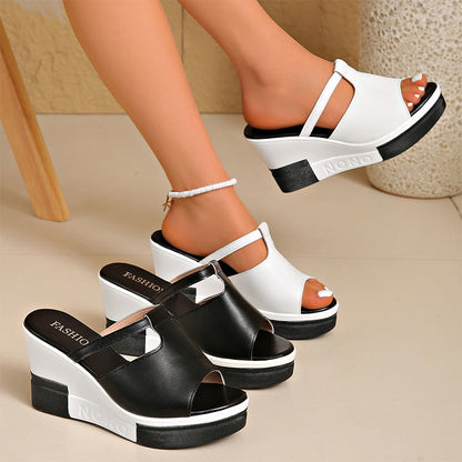 👡☀️ MID-SEASON SALE: −40% NUR FÜR KURZE ZEIT! Damensandalen mit Keilabsatz – Mit Kristallbesatz, breite Riemen & dicke Sohle, bequem & elegant für Alltag, Strand & Übergrößen ✨