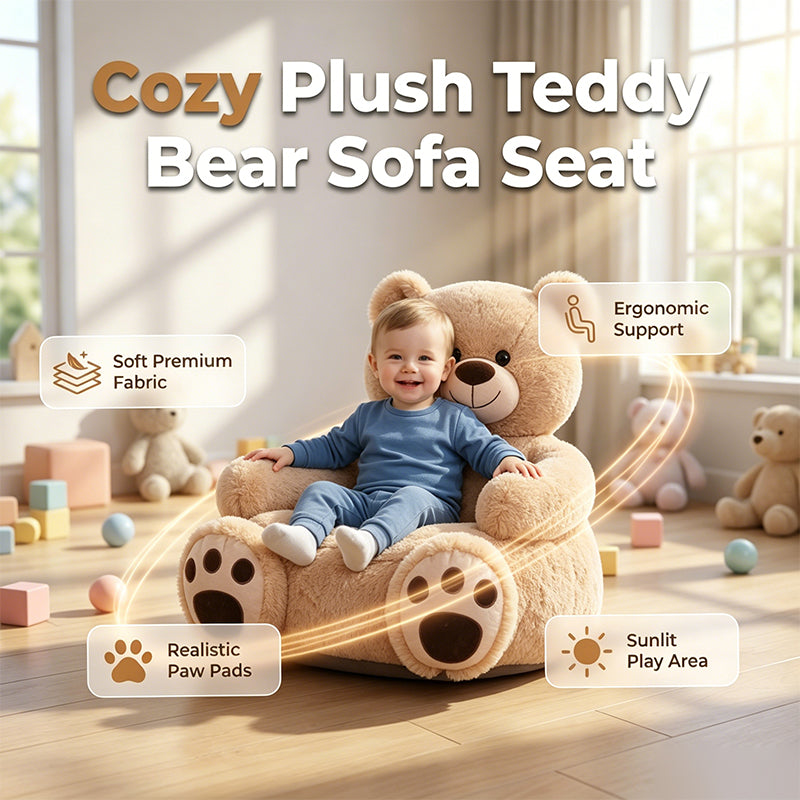 🧸Cartoon Animal Plush Kids Sofa Cushion Seat Teddy Bear Chair (Kinder-Plüschsofa in Teddybär-Form)