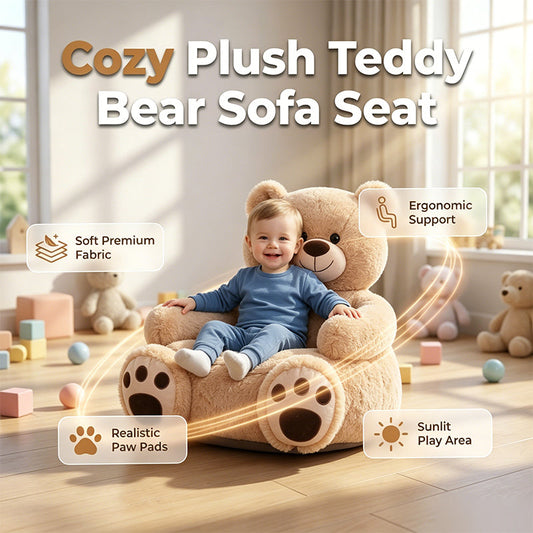 🧸Cartoon Animal Plush Kids Sofa Cushion Seat Teddy Bear Chair (Kinder-Plüschsofa in Teddybär-Form)