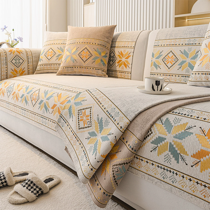 🛋️🌼 Boho-Stil Chenille Sofaauflagenbezug | Rutschfest & Weich für Ihr Wohnzimmer✨