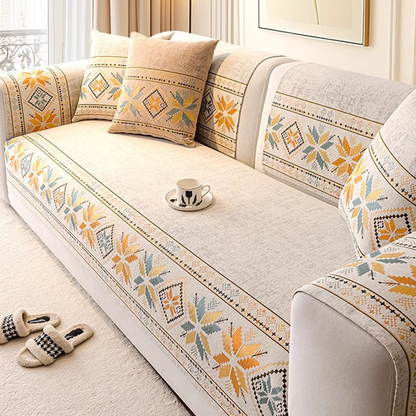 🛋️🌼 Boho-Stil Chenille Sofaauflagenbezug | Rutschfest & Weich für Ihr Wohnzimmer✨