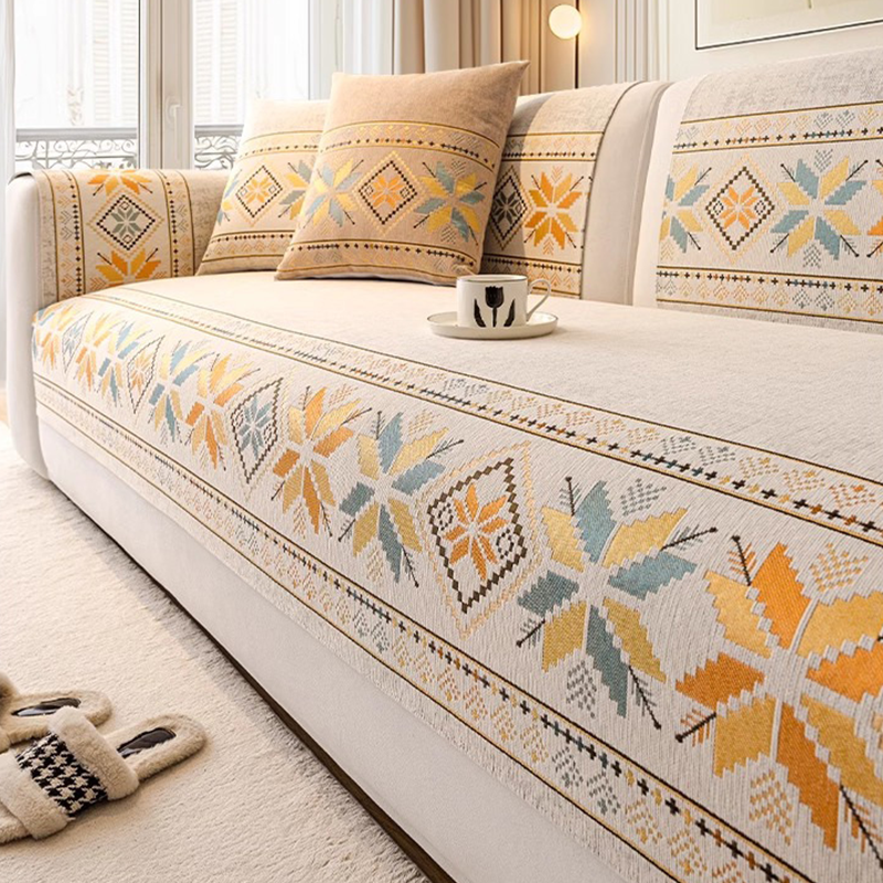 🛋️🌼 Boho-Stil Chenille Sofaauflagenbezug | Rutschfest & Weich für Ihr Wohnzimmer✨