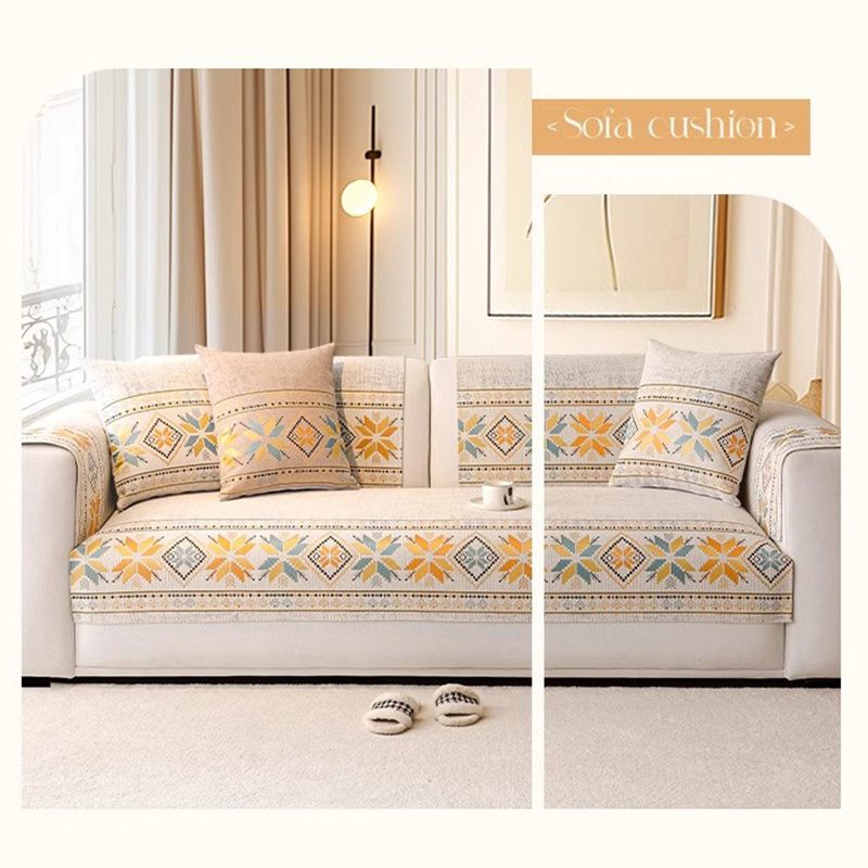 🛋️🌼 Boho-Stil Chenille Sofaauflagenbezug | Rutschfest & Weich für Ihr Wohnzimmer✨