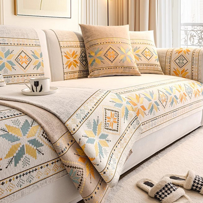 🛋️🌼 Boho-Stil Chenille Sofaauflagenbezug | Rutschfest & Weich für Ihr Wohnzimmer✨