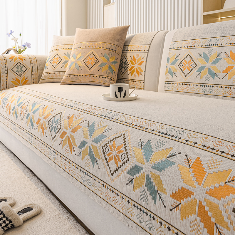 🛋️🌼 Boho-Stil Chenille Sofaauflagenbezug | Rutschfest & Weich für Ihr Wohnzimmer✨