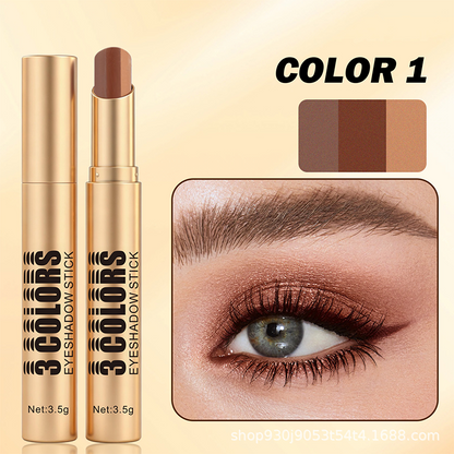 💄🎨 3-in-1 Farbverlauf Lidschattenstift Einfaches Make-up