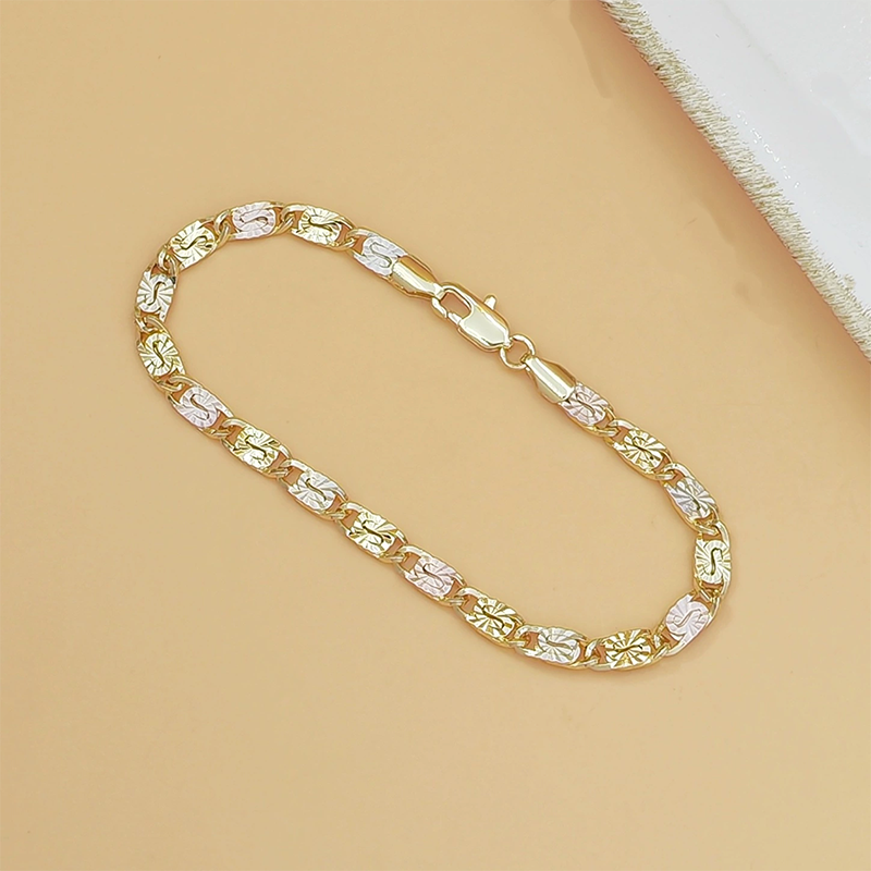 📢📢50% RABATT !!⏰Unisex Dreifarben-Gliederarmband – Gold, Roségold & Weißgold, zeitlos & vielseitig, jetzt −50%