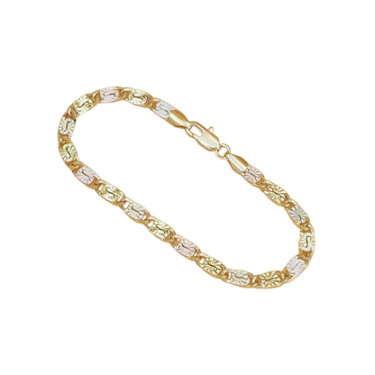📢📢50% RABATT !!⏰Unisex Dreifarben-Gliederarmband – Gold, Roségold & Weißgold, zeitlos & vielseitig, jetzt −50%
