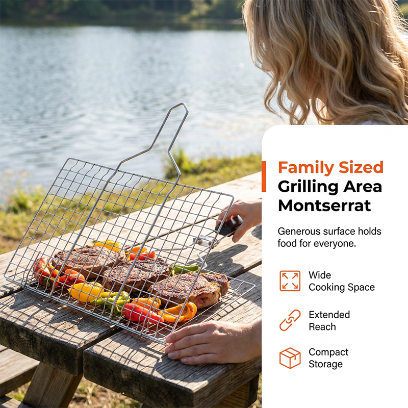 🏕️🍖 Zusammenklappbarer & tragbarer Grillkorb | Praktisch für Camping & Gartengrill✨