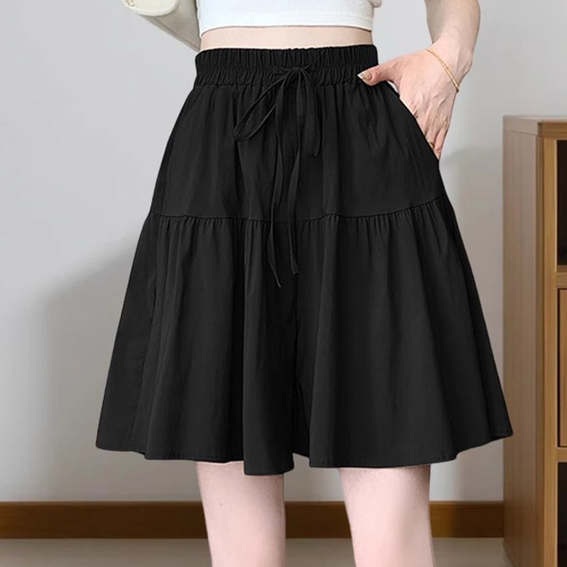 👗🏃Damenrockhose mit hoher Taille, weitem Bein und Rüschen (Culottes)