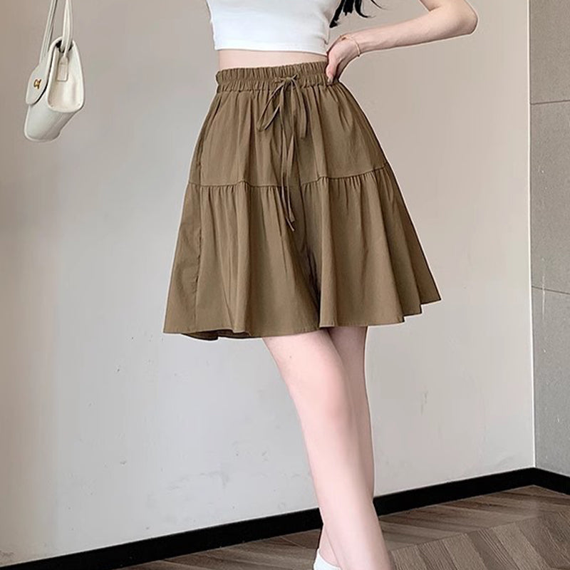 👗🏃Damenrockhose mit hoher Taille, weitem Bein und Rüschen (Culottes)