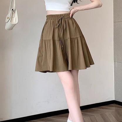 👗🏃Damenrockhose mit hoher Taille, weitem Bein und Rüschen (Culottes)