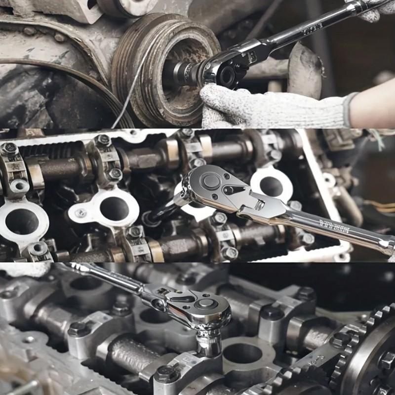 🔧✨6-teiliges Ratschenschlüssel-Set mit flexiblem Gelenkkopf, praktisches Werkzeugset für Reparaturen