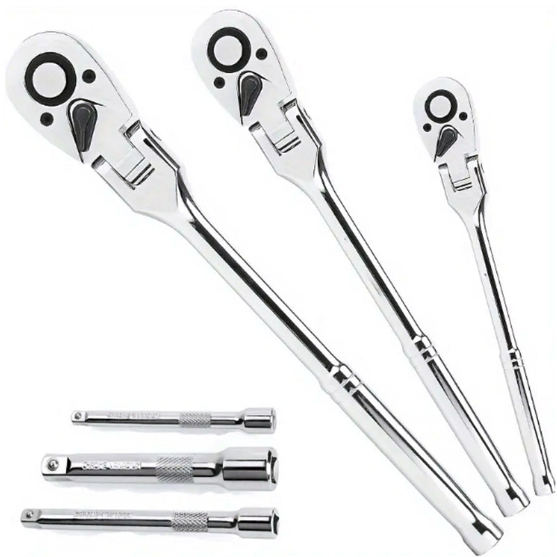 🔧✨6-teiliges Ratschenschlüssel-Set mit flexiblem Gelenkkopf, praktisches Werkzeugset für Reparaturen