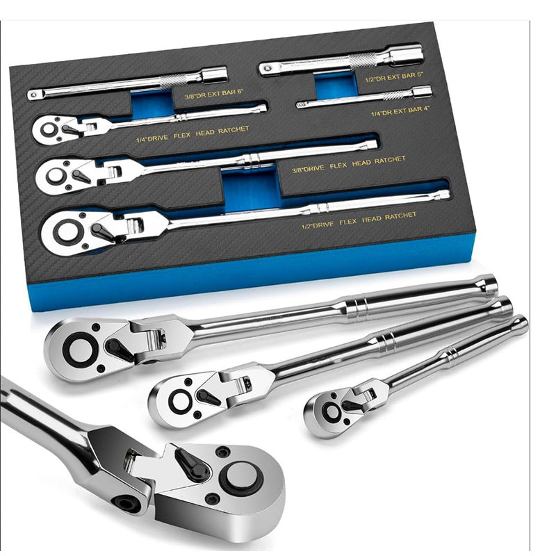 🔧✨6-teiliges Ratschenschlüssel-Set mit flexiblem Gelenkkopf, praktisches Werkzeugset für Reparaturen