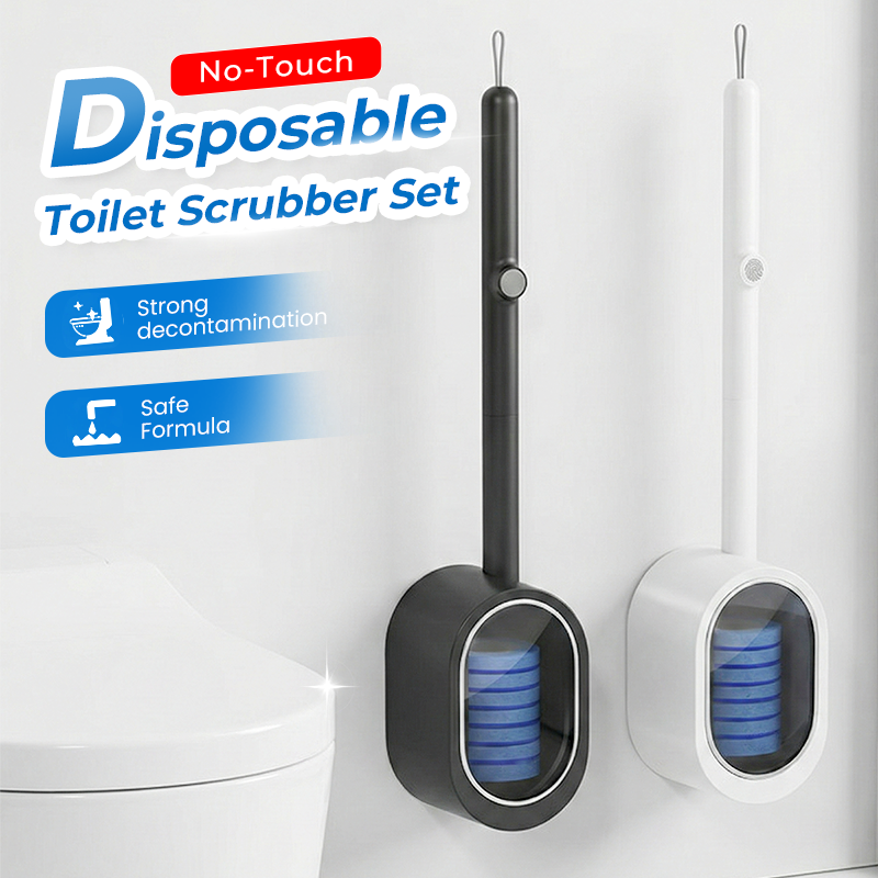 🚽 50% RABATT! 🧹 Kontaktlose Einweg-WC-Bürste – Hygienische Reinigungsköpfe, knopfgesteuerter Auswurf & magnetischer Halter – Weiß & Grau – Keimfrei & praktisch ✨