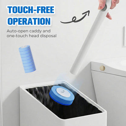 🚽 50% RABATT! 🧹 Kontaktlose Einweg-WC-Bürste – Hygienische Reinigungsköpfe, knopfgesteuerter Auswurf & magnetischer Halter – Weiß & Grau – Keimfrei & praktisch ✨