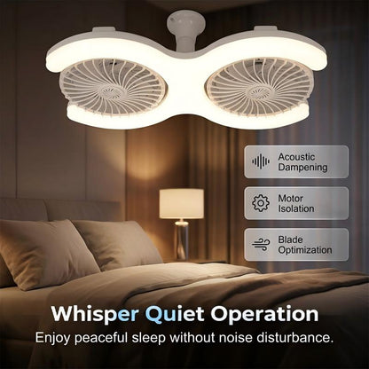 💡🌀 50% RABATT! Doppelkopf-LED-Deckenventilator mit Licht – 2 unabhängige Köpfe, 3 Geschwindigkeiten & Fernbedienung – Perfekt für große Räume ✨