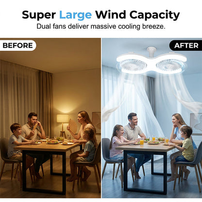 💡🌀 50% RABATT! Doppelkopf-LED-Deckenventilator mit Licht – 2 unabhängige Köpfe, 3 Geschwindigkeiten & Fernbedienung – Perfekt für große Räume ✨
