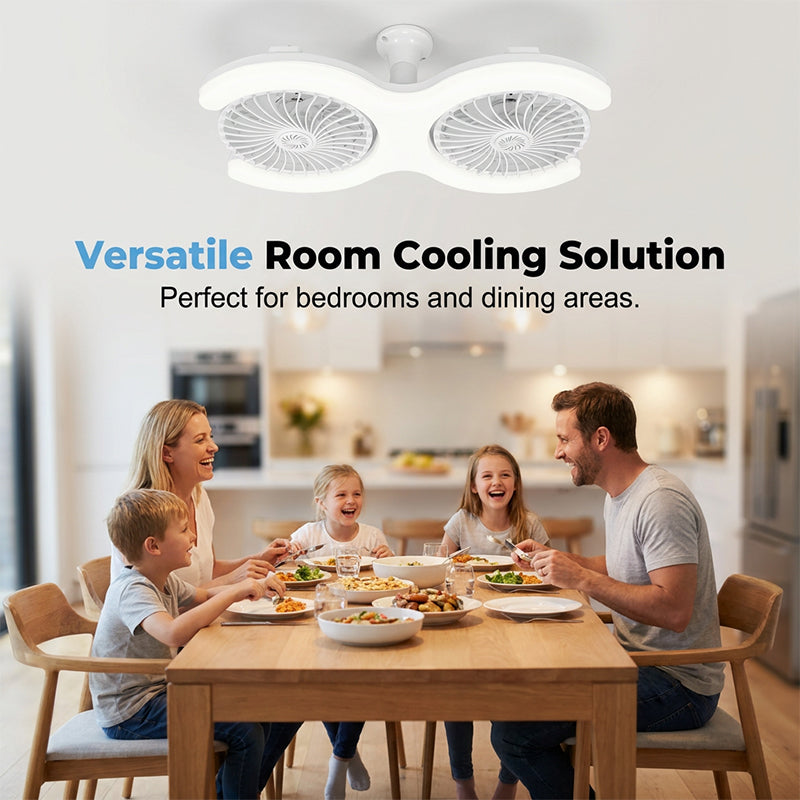 💡🌀 50% RABATT! Doppelkopf-LED-Deckenventilator mit Licht – 2 unabhängige Köpfe, 3 Geschwindigkeiten & Fernbedienung – Perfekt für große Räume ✨