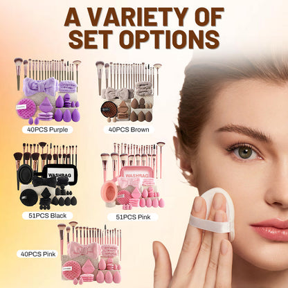 📢📢50 % Rabatt!! 🥳🎀 All-in-One Make-up-Pinsel- und Schwamm-Set