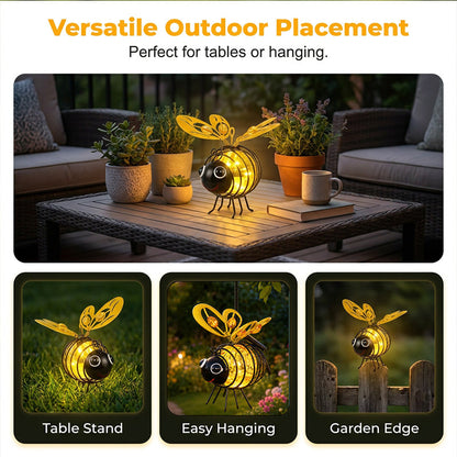🐝 Solarbetriebene hängende Bienenleuchte 🌞 Wasserdicht Hängelampe für Garten Terrasse Balkon Deko