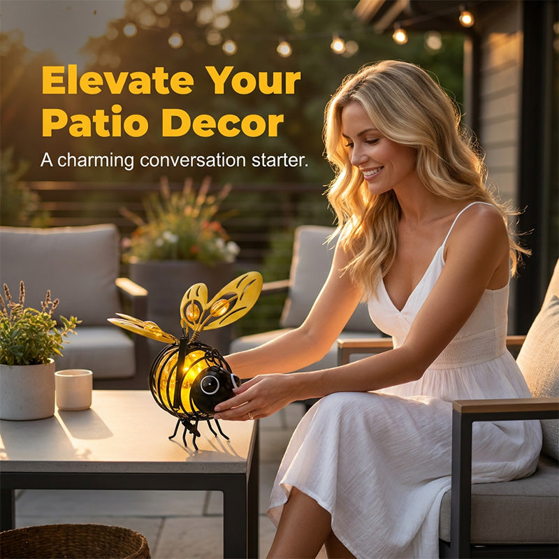 🐝 Solarbetriebene hängende Bienenleuchte 🌞 Wasserdicht Hängelampe für Garten Terrasse Balkon Deko