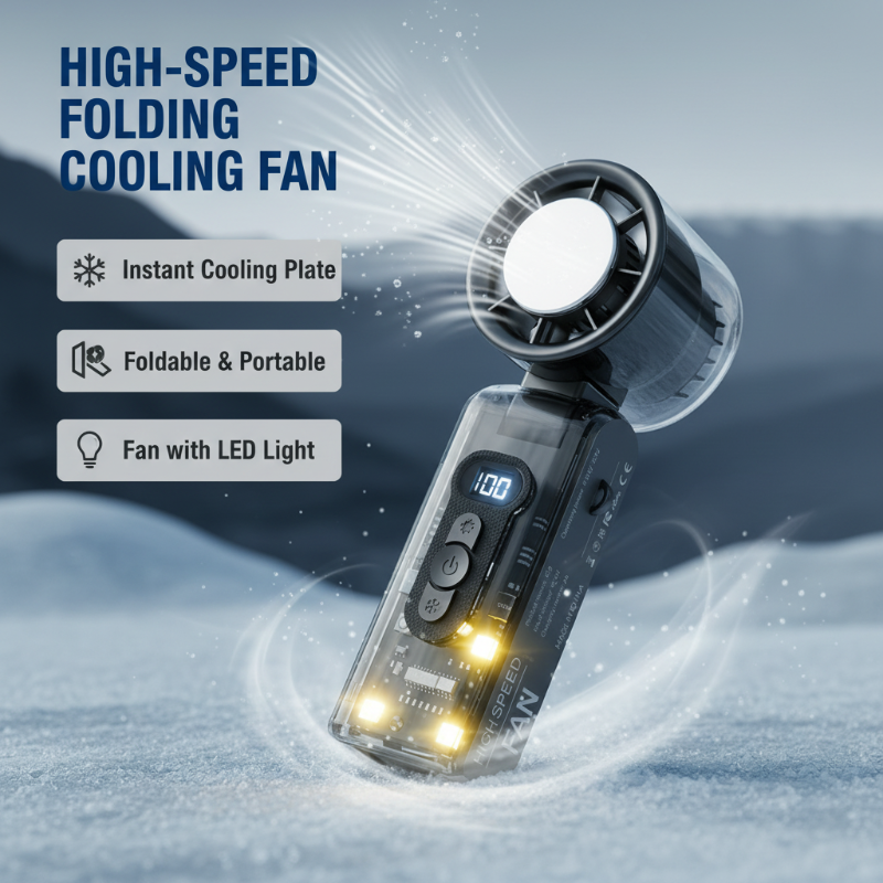 🌬️🌟 Faltbarer Hochgeschwindigkeitsventilator mit LED-Lichtern